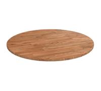Tafelblad rond Ã~40x1,5 cm bewerkt massief eikenhout lichtbruin342959