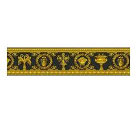343051 - Bordure De Papier Peint Versace Mythologie Grecque Noir Or AS Creation