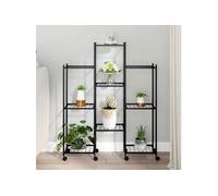 Vidaxl Jardinière Avec Roues 83x25x103,5 Cm Noir Fer Noir
