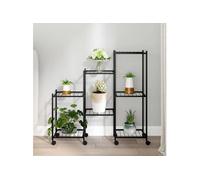 343130 Jardinière avec roues 83x25x83,5 cm Noir Fer