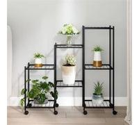 343130 vidaXL Jardinière avec roues 83x25x83,5 cm Noir Fer Noir G