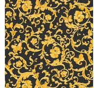 343252 - Papier Peint Versace Papillons Abeilles Coccinelles Noir Or AS Creation
