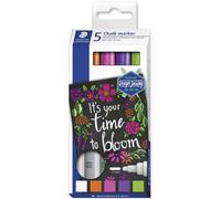 STAEDTLER - Lumocolor 344 - Etui Carton 4 Marqueurs Craie Liquide Pointe 2.4 mm Assortis - Edition Design Journey - 344 C5