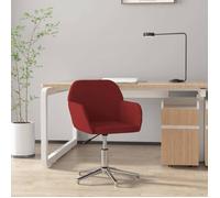 344715 vidaXL Chaise pivotante de bureau Rouge bordeaux Tissu