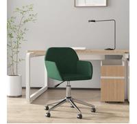 vidaXL Chaise pivotante de bureau Siège ergonomique Hauteur réglable Tissu vert foncé