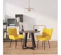 Chaises à manger lot de 2 Jaune Velours