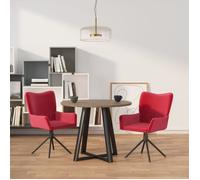Vidaxl Chaises Pivotantes Salle À Manger 2 Pcs Rouge Bordeaux Velours Rouge