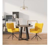 344816 vidaXL Chaises pivotantes de salle à manger 2 pcs Jaune Velours