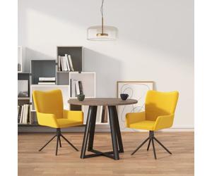 344816 vidaXL Chaises pivotantes de salle à manger 2 pcs Jaune Velours