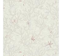 344964 - Papier Peint Versace Nautique Coquillage Corail Lilas Blanc AS Creation