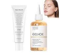 345 Relief Cream, acide glycolique 7% exfoliating toner, 345 Crème Apaisante, glycolic acid Toner Visage, Rétrécit les pores, exfolie, répare la barrière cutanée, apaise l'acné (50g+100ml)