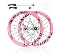 349/406/451 Jeu De Roues BMX Démontage Rapide Frein À Disque 20 Pouces Roues De Vélo Pliable Avant Et Arrière Moyeux 24H pour 8/9/10/11 Vitesses Hauteur 40mm(Pink-406mm)