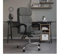 Fauteuil Inclinable de Bureau Siège Inclinable Chaise d'Ordinateur Dossier et Repose-pied Réglables Meuble de Bureau Intérieur Gris Foncé Tissu