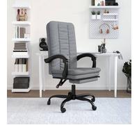 349715 vidaXL Fauteuil inclinable de bureau Gris clair Tissu