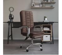Fauteuil Inclinable de Bureau, Chaise Pivotante avec Dossier et Repose-pied Réglables, Siège de Bureau, Moderne, Marron Similicuir