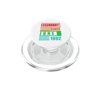 34e Anniversaire légendaire Depuis Juin 1992 Phrase d'anniversaire PopSockets PopGrip pour MagSafe