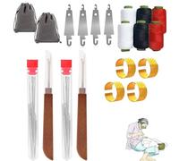 34PCS Big Eye Steel Needles Set, Long & Thin Handmade Quilting & Sewing Needles Kit, Needle Thread Hand Repair Tools, Stainless Steel Sewing Tool Sets, for Professional DIY Lovers (2sets)