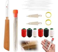 34PCS Big Eye Steel Sewing Needles Kit,Stainless Steel Needles for Hand Sewing Kit,Portable DIY Hand Made Craft Set for Handcraft Lovers (37PCS)