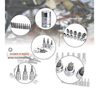 34pcs Chroma Vanadium Steel Pleet Set Rente de haute précision Résister à la réparation du moteur, Case de stockage pratique
