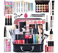 34Pcs Kit de maquillage Complet, Polyvalent Ensemble-cadeau de Cosmétique avec Fard à Paupières Palette Correcteur Fard à Joues Rouge à Lèvre pour Femme, Tout-en-un Mallette de Maquillage Beauté Set#1