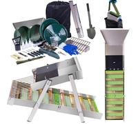 34Pcs Kit D'orpaillage 3 En 1 Déformable, 50" Boîte À Or Pliable, Équipement Minier Portable, Comprend Une Batée, Un Tamis Classificateur, Un Aimant, Un Sac À Dos Et Des Accessoires