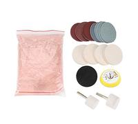 34pcs Polissage Ensemble Enlèvement Rayures, Oxyde de cerium kit, roue de polissage de feutre de poudre de polissage pour pare-brise et verre