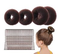 34PCS / Set Hair Bun Maker, 4 tailles Cake Hair Bun Donut avec broches pour les filles pour enfants