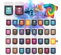 34pcs Tie Dye Powder, 34 couleurs Kit de teinture à cravate adaptée aux enfants pour projets de bricolage, parfait pour les enfants et les adultes des fournitures fête d'Halloween, 10g, peintures