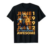 34th Birthday Bear Beer June 1992 Vintage 34 Years Old T-Shirt