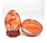 34x44mm feuille d'argent rouge jaspe oeuf en forme de pierre cristal Massage Minerale pierre précieuse décoration spirituelle Collectio