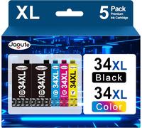 34XL Cartouche d'encre Compatible avec Cartouche Epson 34 34 XL Cartouche pour Epson Workforce Pro WF-3725DWF WF-3720DWF WF3725DWF WF3720DWF (2 Noir, 1 Cyan, 1 Magenta, 1 Jaune)