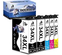 34XL Compatible Ink Cartridge for Epson 34 34 XL Compatible with Epson Workforce Pro WF-3725DWF WF-3720DWF WF3725DWF WF3720DWF (2 Black, 1 Cyan, 1 Magenta, 1 Yellow)