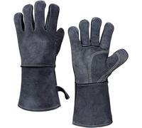 (35,5 cm, gris) 1 paire de gants de barbecue, gants de four universels résistants à la chaleur jusqu'à 800 °C, gants de cuisine antidérapants ignifuges avec protection de l'avant-bras pour griller, cu