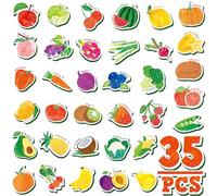 35 Aimants Fruits et Légumes, Adorables Fruits et Légumes Magnétiques, Aimants de Réfrigérateur en Mousse Épaisse, Jolis Jouets Éducatifs d'apprentissage pour Les Petits Enfants de 1 à 2 Ans