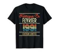 35 Ans Anniversaire Millésime Vintage Homme Février 1991 T-Shirt