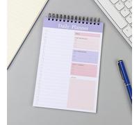 35 Pages Daily To-Do Notebook, Spiral Bound Daily Planner With Checklist Layout And Notes Section, Task List For Office Classroom Work, Purple