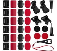 35 Pcs Curved Flat Adhesive Mount Motorcycle Helmet Mount Bracket Mount for Gopro Hero 12 11 10 9 8 7 6 5 Session Hero 4 3 3+ 2 1 Sports Cameras