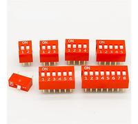 35 PCS/LOT Kit de commutateurs Dip dans la boîte 1 2 3 4 5 6 8 voies .54mm interrupteur à bascule pression rouge chaque ensemble combinaison pièces