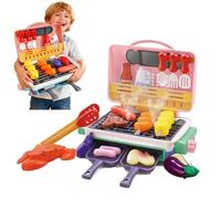 35 PCS MagicMeals - Kids Sensory Kitchen, Interactive Magic Meals Kids Grill Set with Smoke, Sound & Color-Changing Toppings for Cooking Role Plays (Pink)
