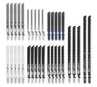 35 Piece Jigsaw Blade,Jigsaw Blade Wood,Jigsaw Blades with Plastic Box,8 Models Jigsaw Blade with T-Handle for All Jigsaws