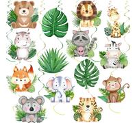 35 Pièces Animaux Suspendre Tourbillons De Plafond Guirlandes Animaux De La Jungle Suspendus Spirale Décorations De Tourbillon Pour Garcon Filles Enfants D'anniversaire Baby Shower Fête