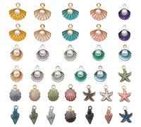 35 Pièces Charms Per Bracciali Charms Collier Breloques Creation Bijoux Charme Pour Bracelet Pendentifs Coquillages en Alliage Métallique Convient Pour Bracelets Colliers et Coques de Téléphone DIY