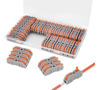 35 Pièces Connecteurs éLectriques Rapide Avec Levier Domino Electrique, Bornes De Connexion Automatique, Connecteur Electrique Etanche 1-Fil 2-Entrées et Peut être Librement Combiné Bornier Electrique