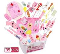 35 pièces de costume d'infirmière médecin semblant médical jeu de rôle costume jouet enfants jeu cadeau G