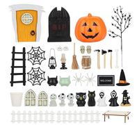 35 Pièces Maison de poupée miniature Halloween,Décoration Miniature d'halloween de Maison, Halloween Décoration de Maison De Poupée,d'halloween réutilisables pour la Cour la Maison hantée et Chambr