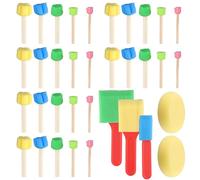 35 Pièces Pinceau en Eponge, Pinceaux Peinture Enfant, Pinceau Mousse, Accessoire Peinture Enfant pour Graffiti, Poterie et Les Loisirs Créatifs