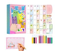 35 Pieces Set Art À Gratter Bricolage Pour Enfant Ensemble De Cartes Postales Créatives Arc-en-ci-el À Gratter Squeegee Art Kids Paint Kit Peinture Artistique À Gratter Pour e-nfants De Plus De 4 Ans