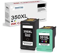 350 351XL Remanufacturé Cartouches d'encre Remplacement pour HP 350 351 pour Deskjet D4260 D4360 D5360 Officejet J5780 J6410 (Noir Couleur, 2-Pack)