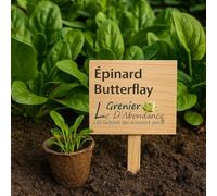350 graines Bio à semer - Le Grenier d'Abondance - Epinard Butterflay - Certifié AB - Spinacia Oleracea