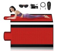 350 Leds Red Light Therapy Mat For Body, 36" X 16" Redlight Therapy Blanket, Dual Wavelength 660nm & 850nm Near Infrared Pad For Home Use(1370 LEDs)